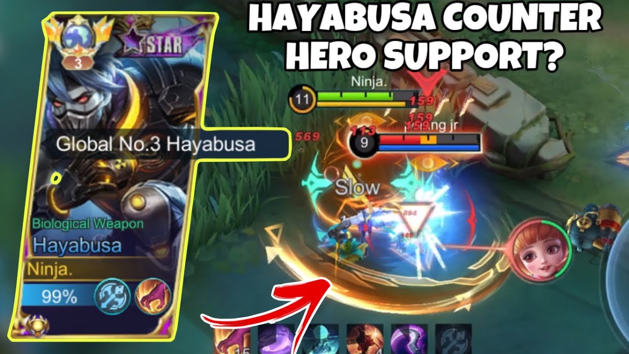 HAYABUSA LAWAN HERO META SUPPORT EMANG SEBAGUS INI! APALAGI ROAM NYA CUMA ANGELA AUTO PANEN KILL!