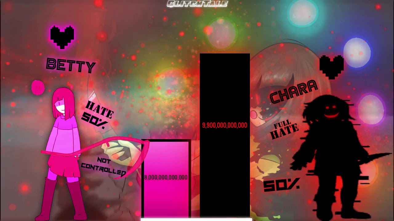 Betty VS Chara (GLITCHTALE) [ power levels LINES ] {V 16} [1080P]