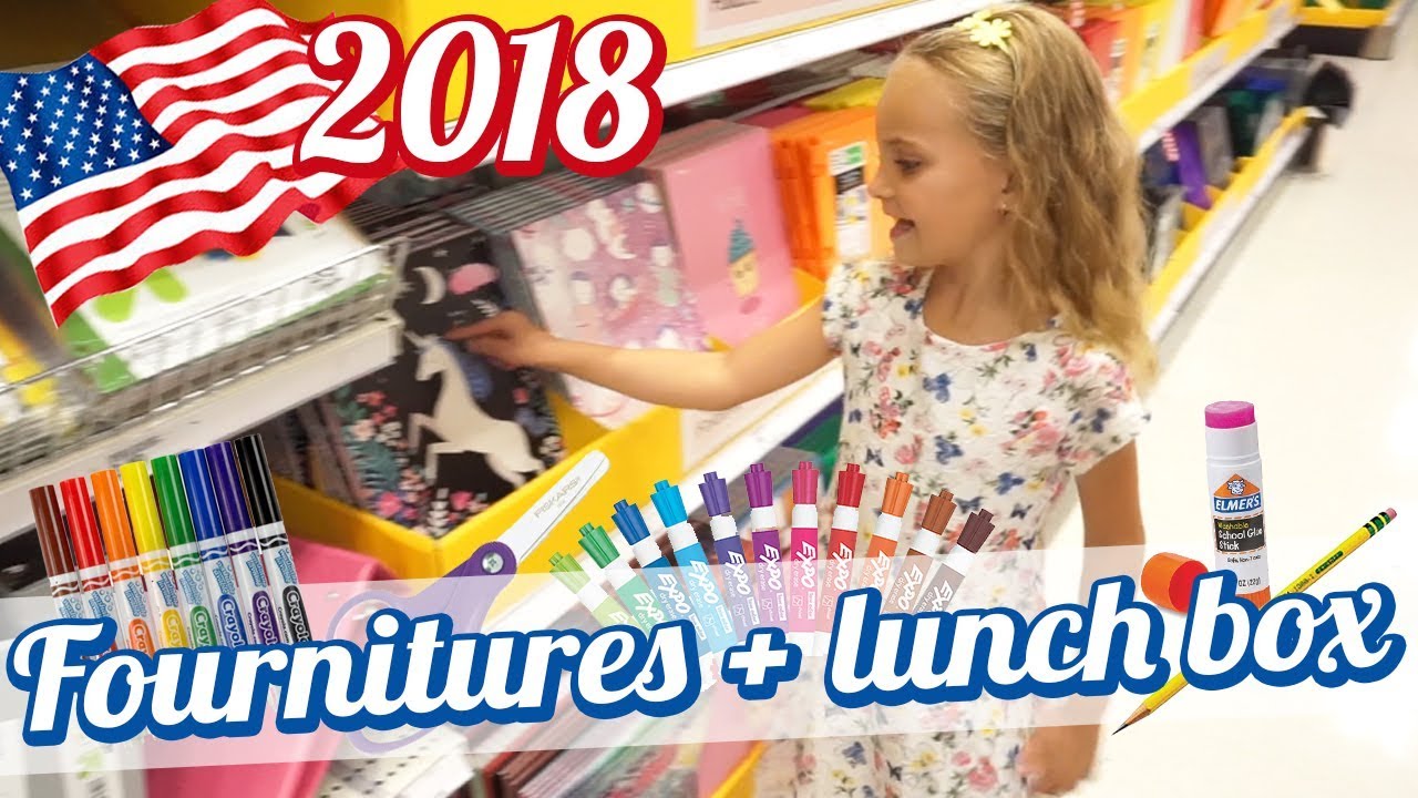 [ÉCOLE AMÉRICAINE] FOURNITURES SCOLAIRES + LUNCH BOX 2018 ✂️