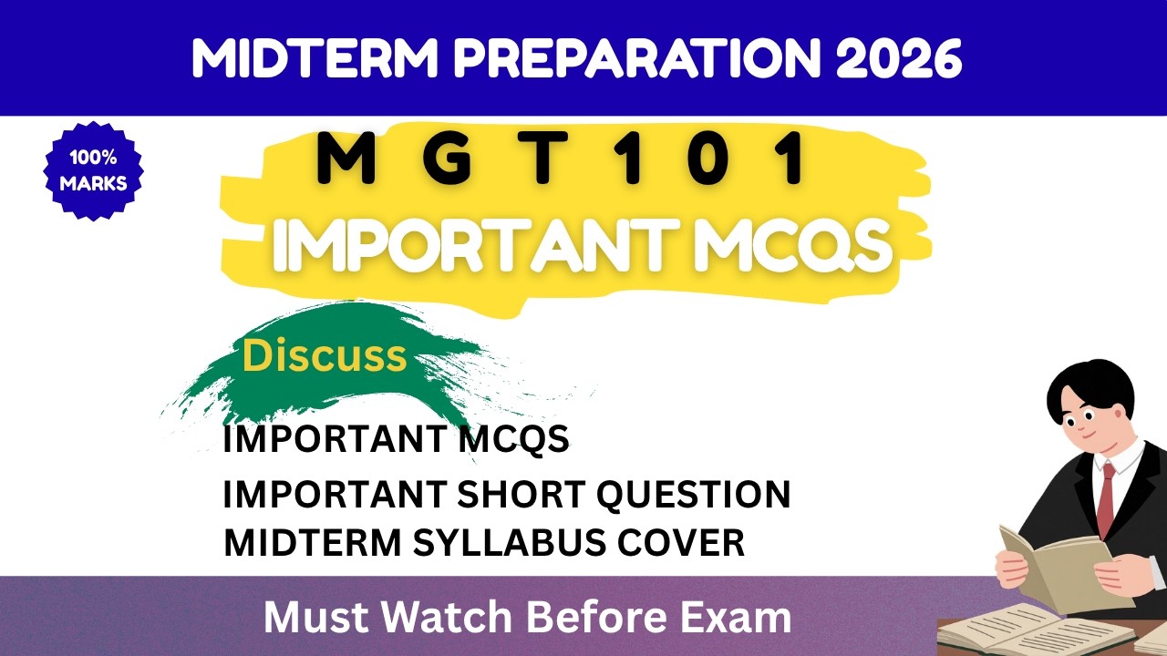 MGT101 MIDTERM PREPARATION 2026 Most important & repeated MCQs and current paper past papers Ques.