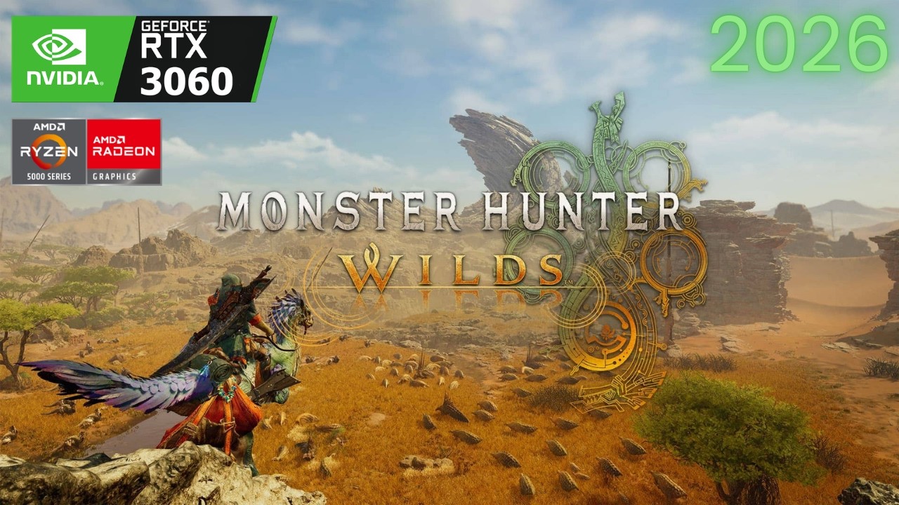 Monster Hunter Wilds 2026 Benchmark | RTX 3060 | Ryzen 5 5500 | 1080p All Graphics Settings DLSS+RTX