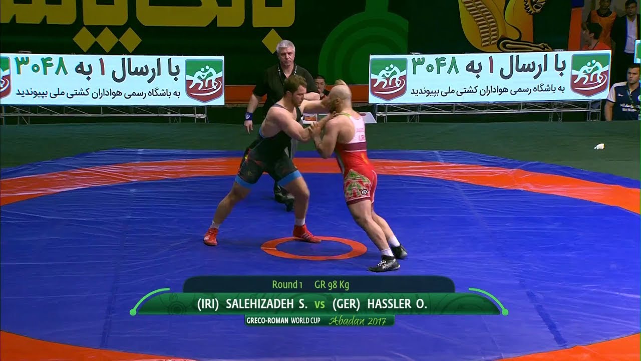 Round 1 GR - 98 kg: S. SALEHIZADEH (IRI) df. O. HASSLER (GER), 5-0