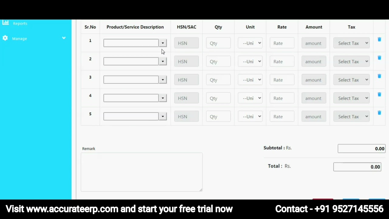 How to Create Delivery Challan in ACCURATE ERP