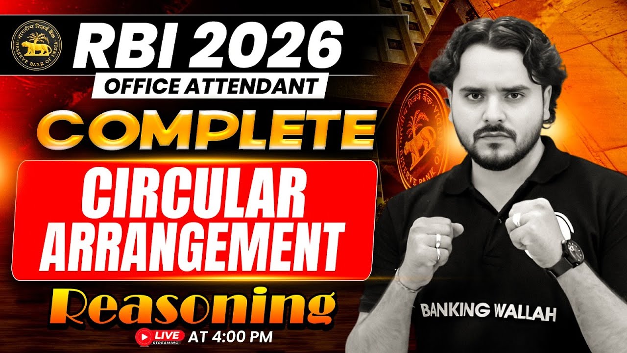 RBI Office Attendant 2026 | Circular Arrangement | RBI Office Attendant Reasoning | by Vidhu Sir