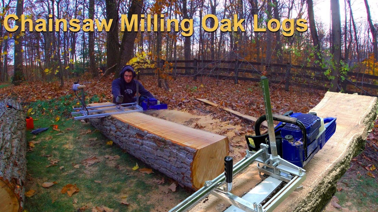 Slabbing Oak - Chainsaw Mill