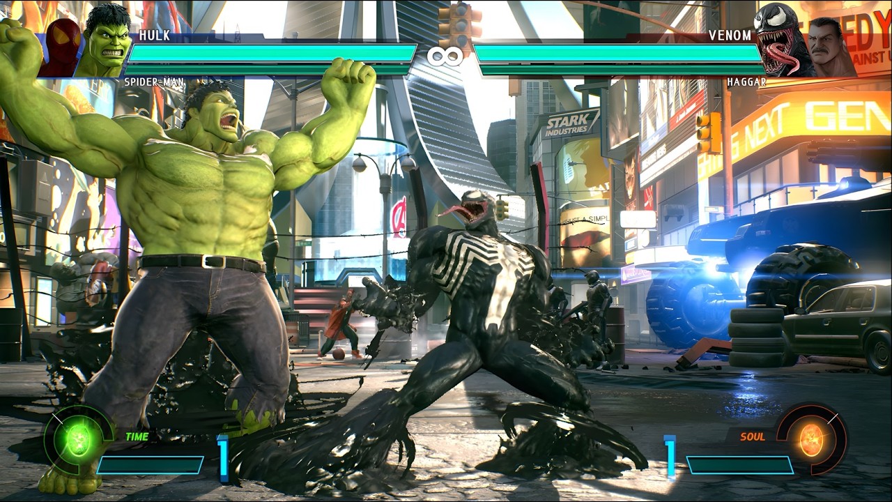 Hulk & Spider-man Vs Venom & Haggar | Marvel vs. Capcom: Infinite