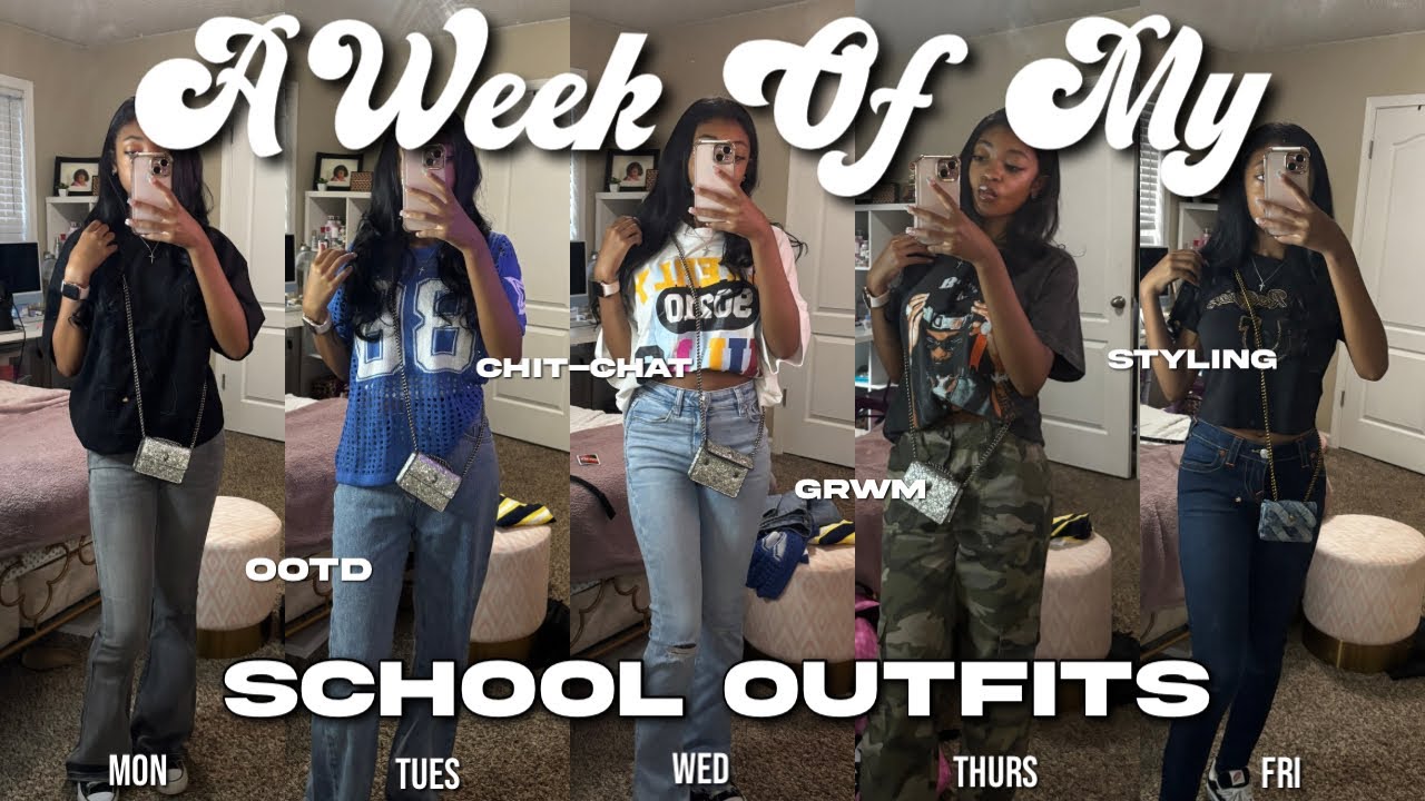 A WEEK OF MY SCHOOL OUTFITS || grwm, ootds, chitchat, etc