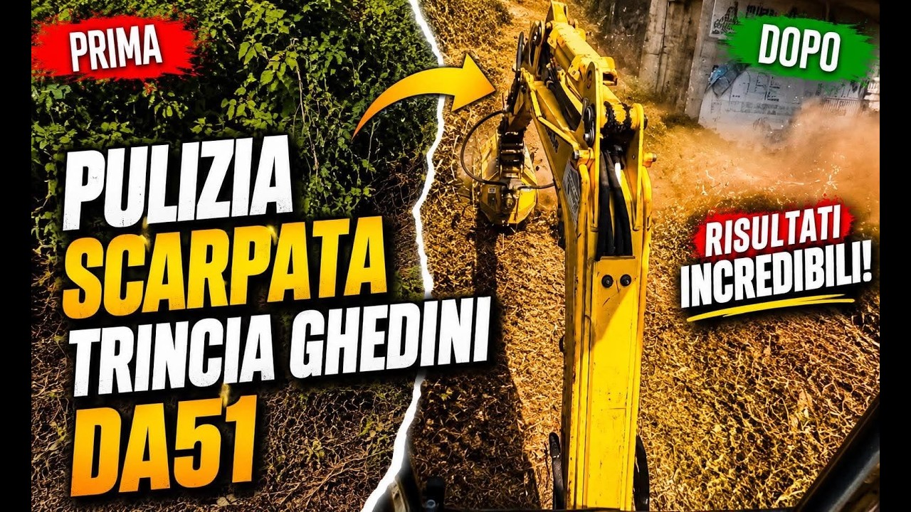 MINIESCAVATORE YANMAR VIO17 CON TRINCIA GHEDINI DA51 (pulizia scarpata) 🚜🏁