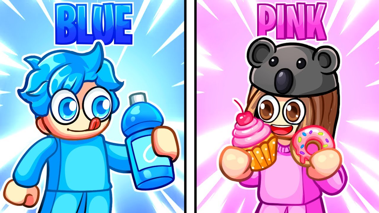 Eating only ONE COLORED Food in Roblox!