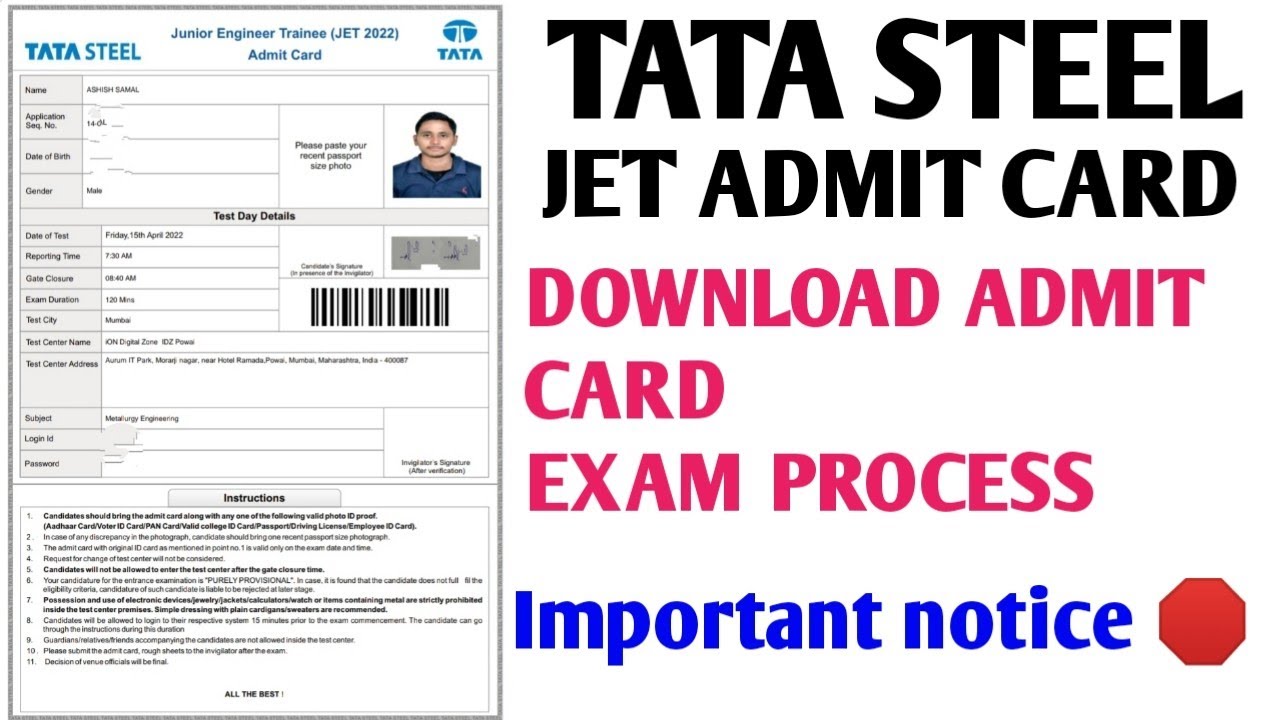 TATA STEEL JET ADMIT CARD DOWNLOAD KESE KAREN ||DOWNLOAD TATA STEEL JET ADMIT CARD ||