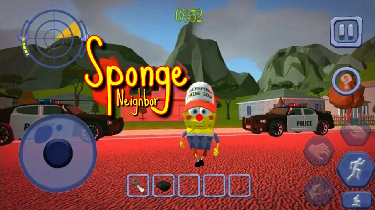 Scary Clown Man Sponge Neighbor Escape Full gameplay