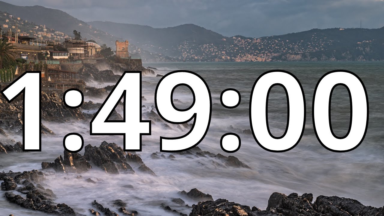 1 Hour 49 Minutes Countdown Timer With Alarm Sound At the End (Simple Beep)