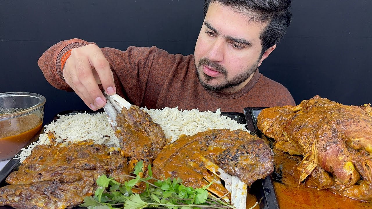 ASMR; Eating Spicy Mutton Curry+Whole Chicken Curry with Rice+Extra Gravy || Real Mukbang(No Talking