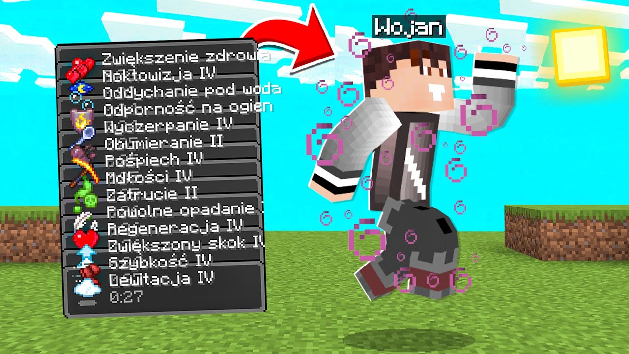 SKACZESZ = DOSTAJESZ LOSOWY EFEKT w Minecraft!