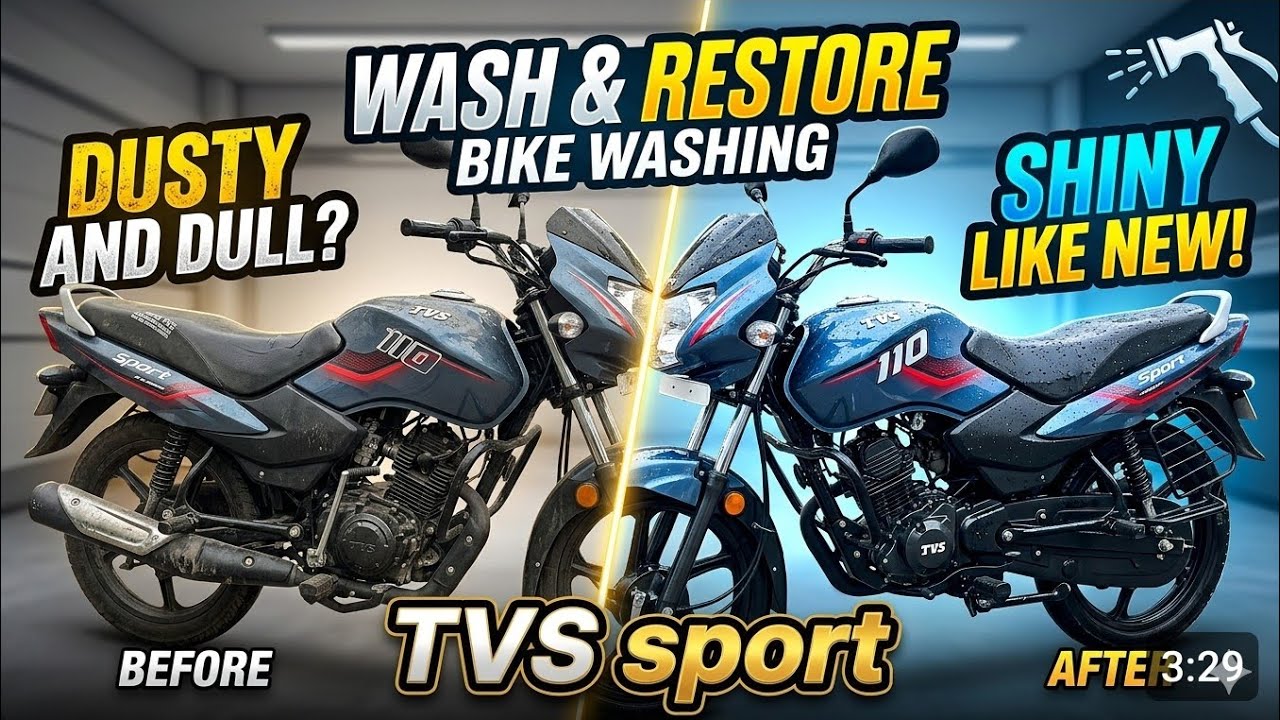 Bike washing TVS sport new blog