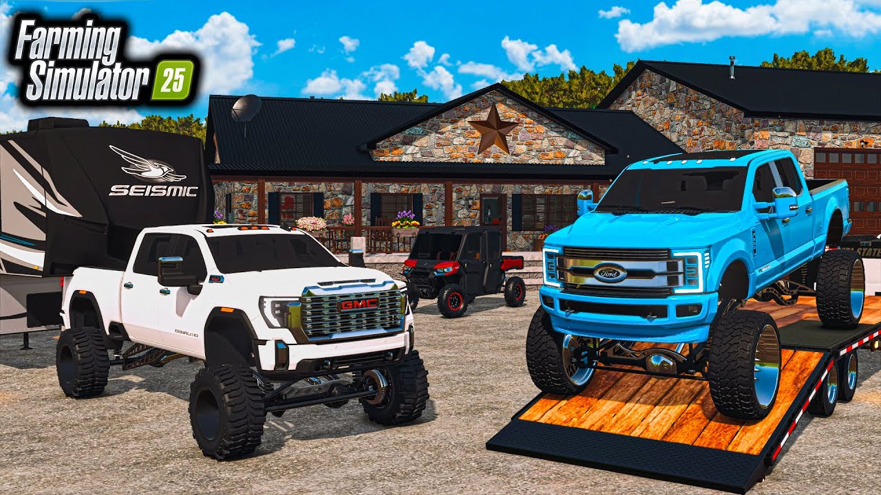 BUILDING $2,999,999 CAMPING MANSION! (LIFTED TRUCKS & CAN-AM) | FS25