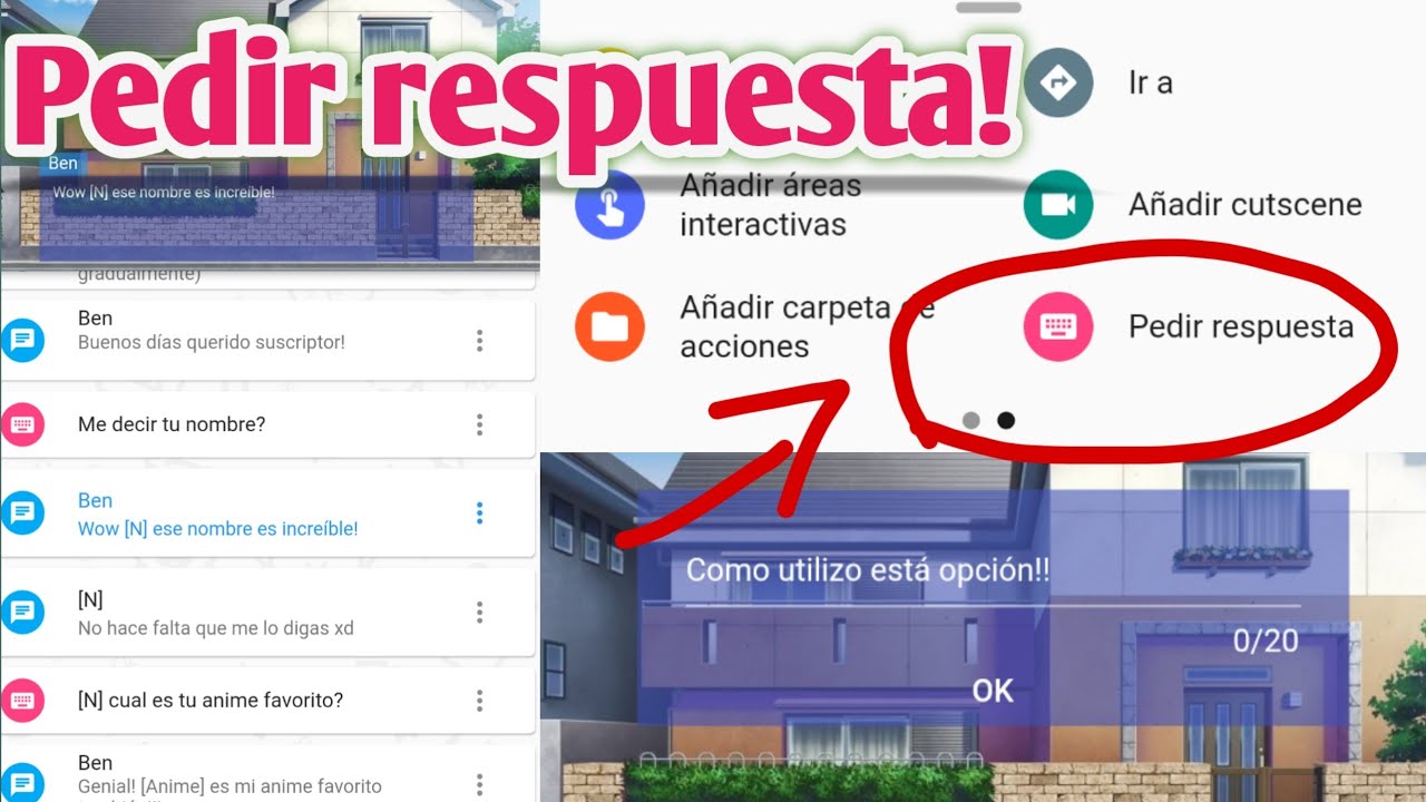 Como hacer una novela visual. "USAR OPCIÓN DE PEDIR RESPUESTA" (Kocho Android)