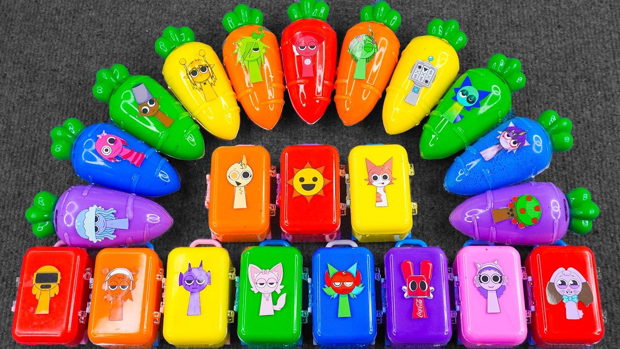 Incredibox Sprunki Slime Surprise! ASMR Clay Unboxing All Characters in Mystery Eggs & Cases