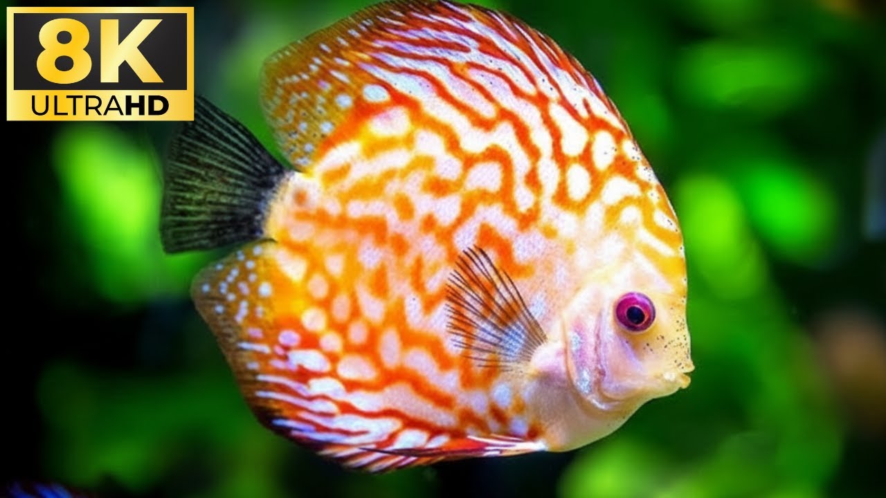 Beautiful Discus Fish in an Aquarium Tank | Relaxing Aquascape Video in 8K | | Calm & Relaxing Video
