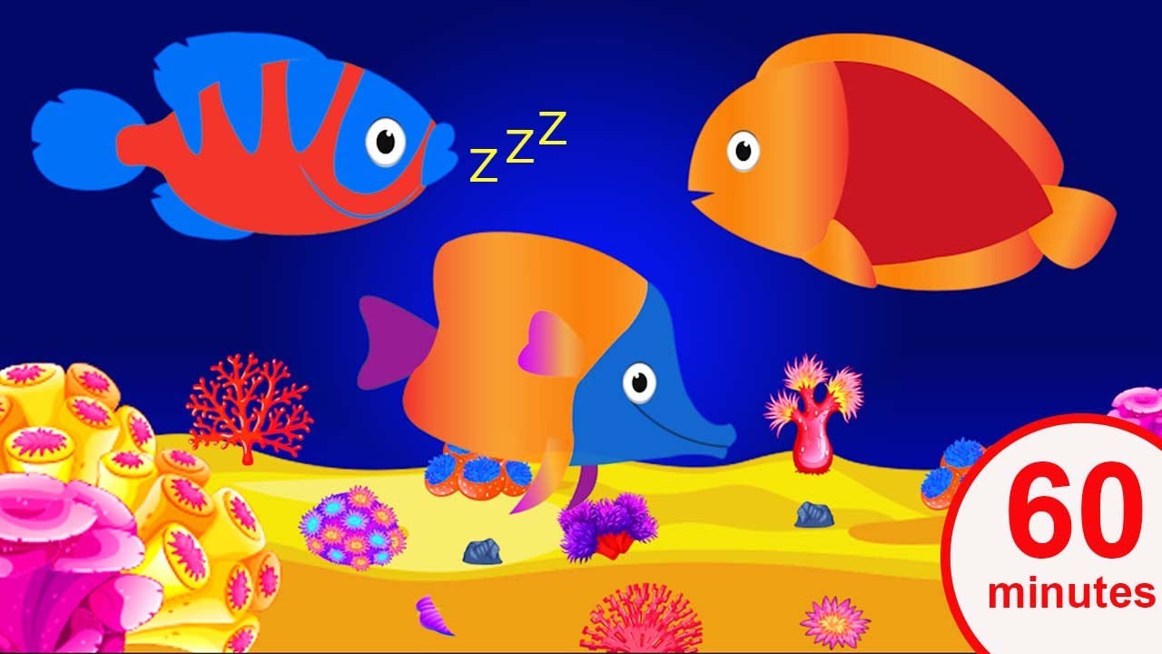 60 minutes Lullaby for Babies To Go To Sleep nursery rhymes Aquarium Fish Lullaby Songs SK