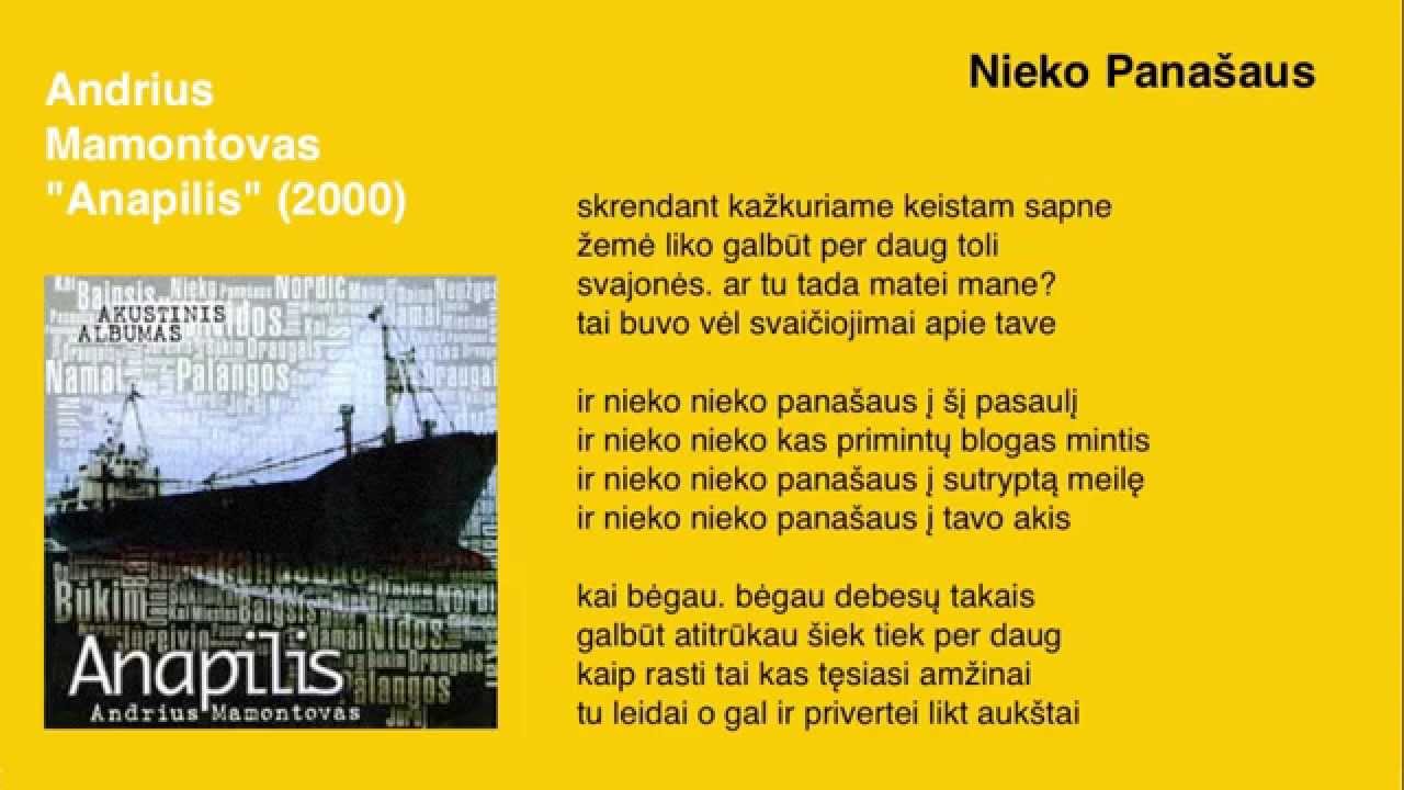 Andrius Mamontovas - Nieko Panašaus