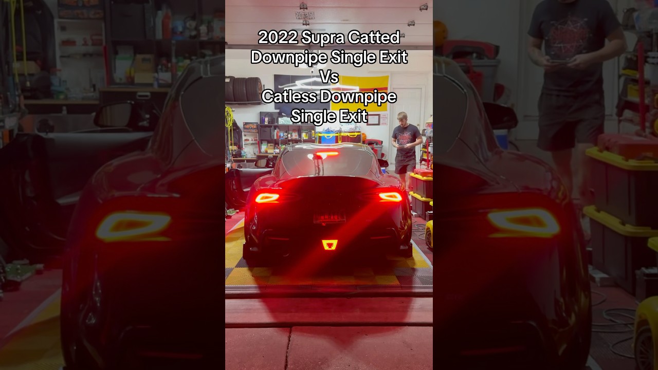 MKV Supra Catted Downpipe Vs Catless Downpipe (SINGLE EXIT) #supra #shorts #jdm #bmw #toyota