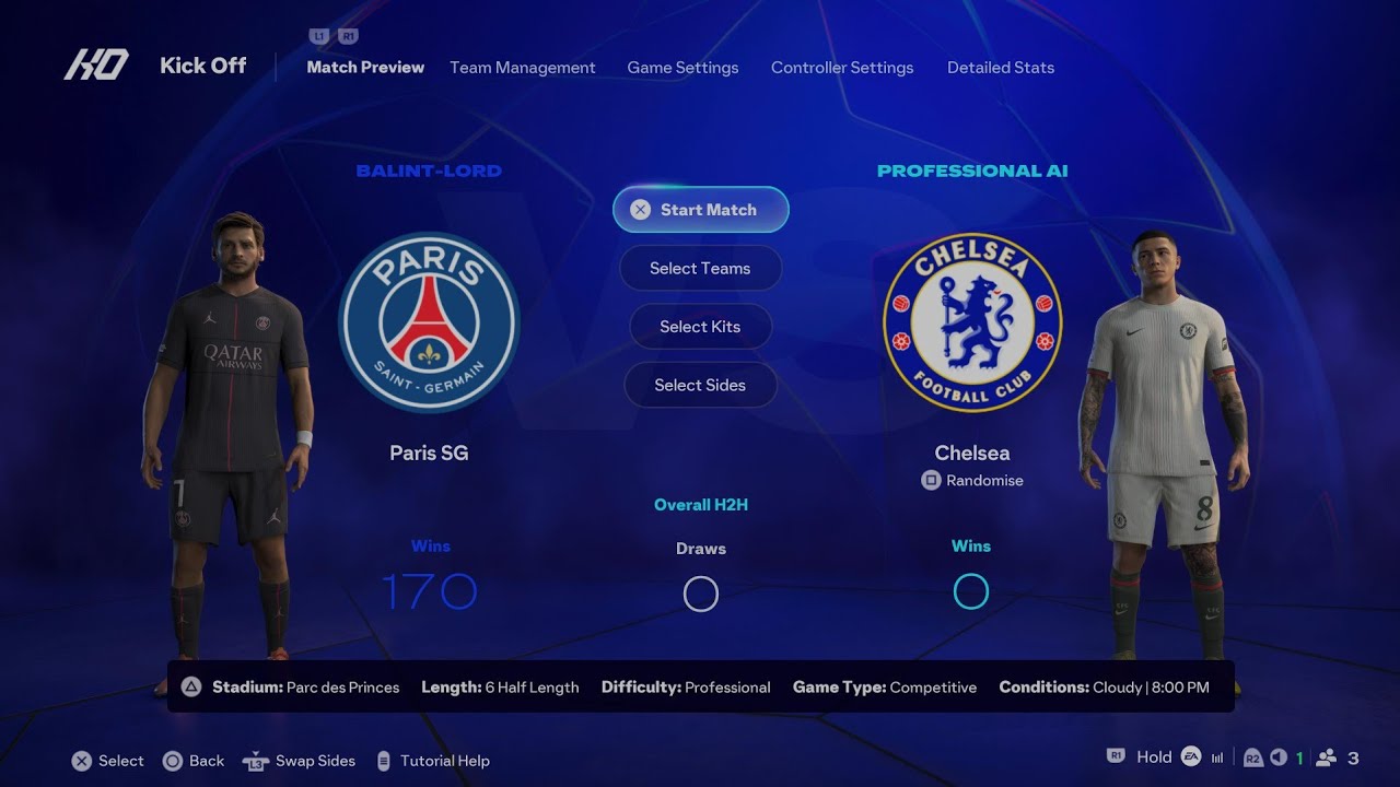 EA SPORTS FC 26 PSG-Chelsea UEFA Champions League play off 1/8 full match 25/26 PS5