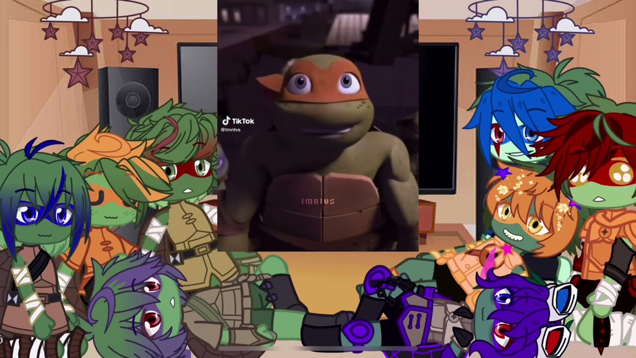 | ROTTMNT and TMNT 2012 react to each other | #tmnt #tmnt2012 #rottmnt #reaction #gachareact |