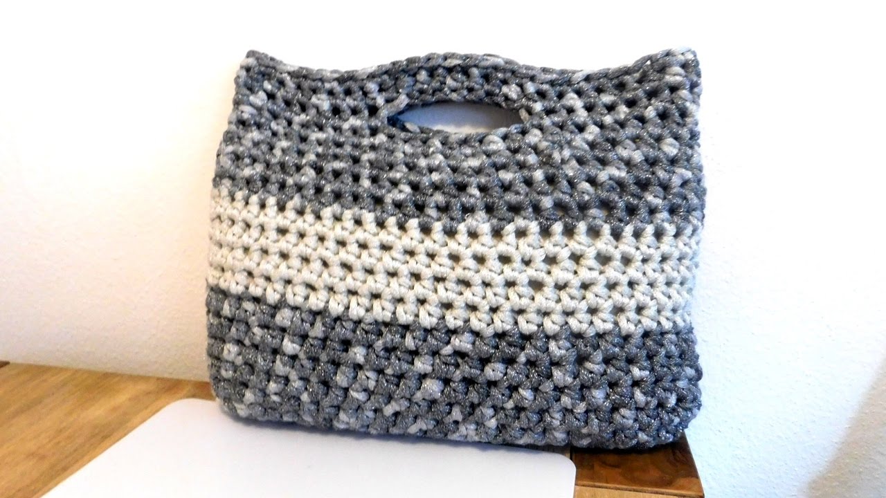 Tasche häkeln | Mit Glitzereffektgarn