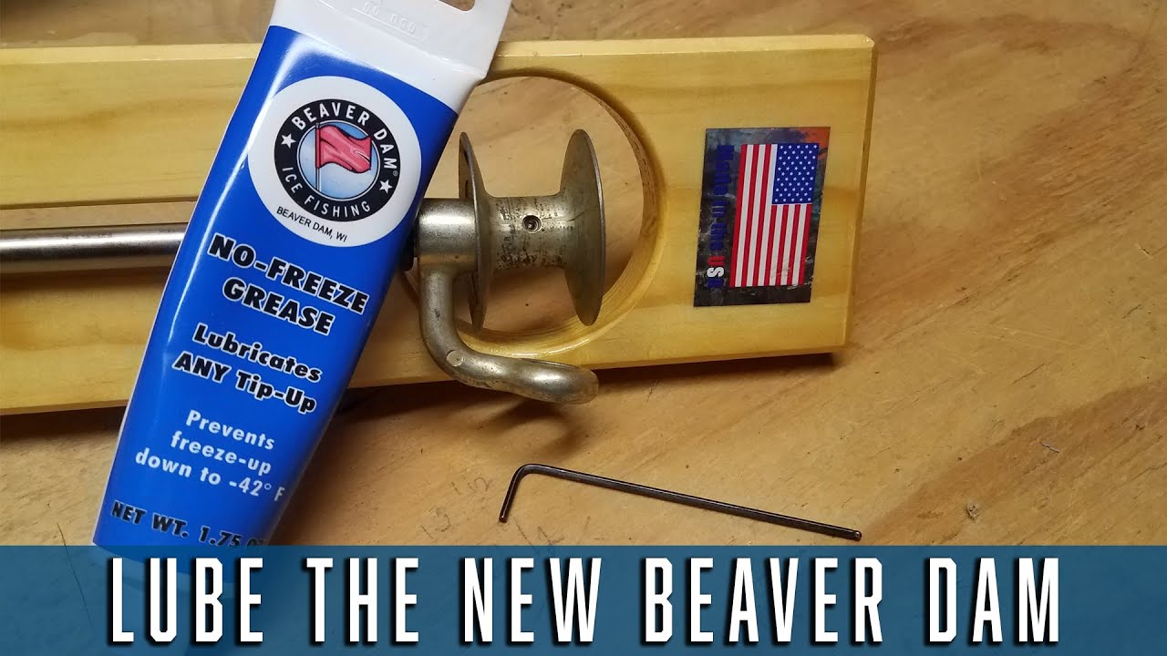 How to grease a NEW beaver dam tip up [spool removal tips and tricks]