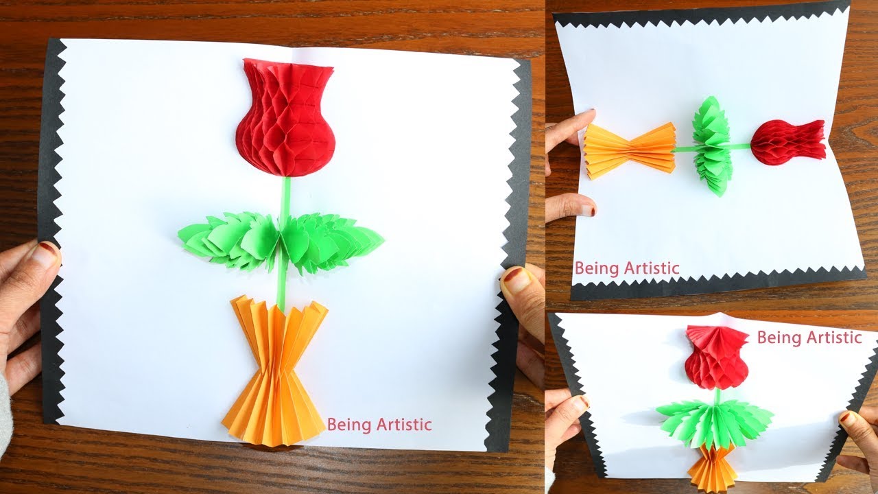 DIY- Flower Pop up Card 8-Paper Crafts-Handmade Craft