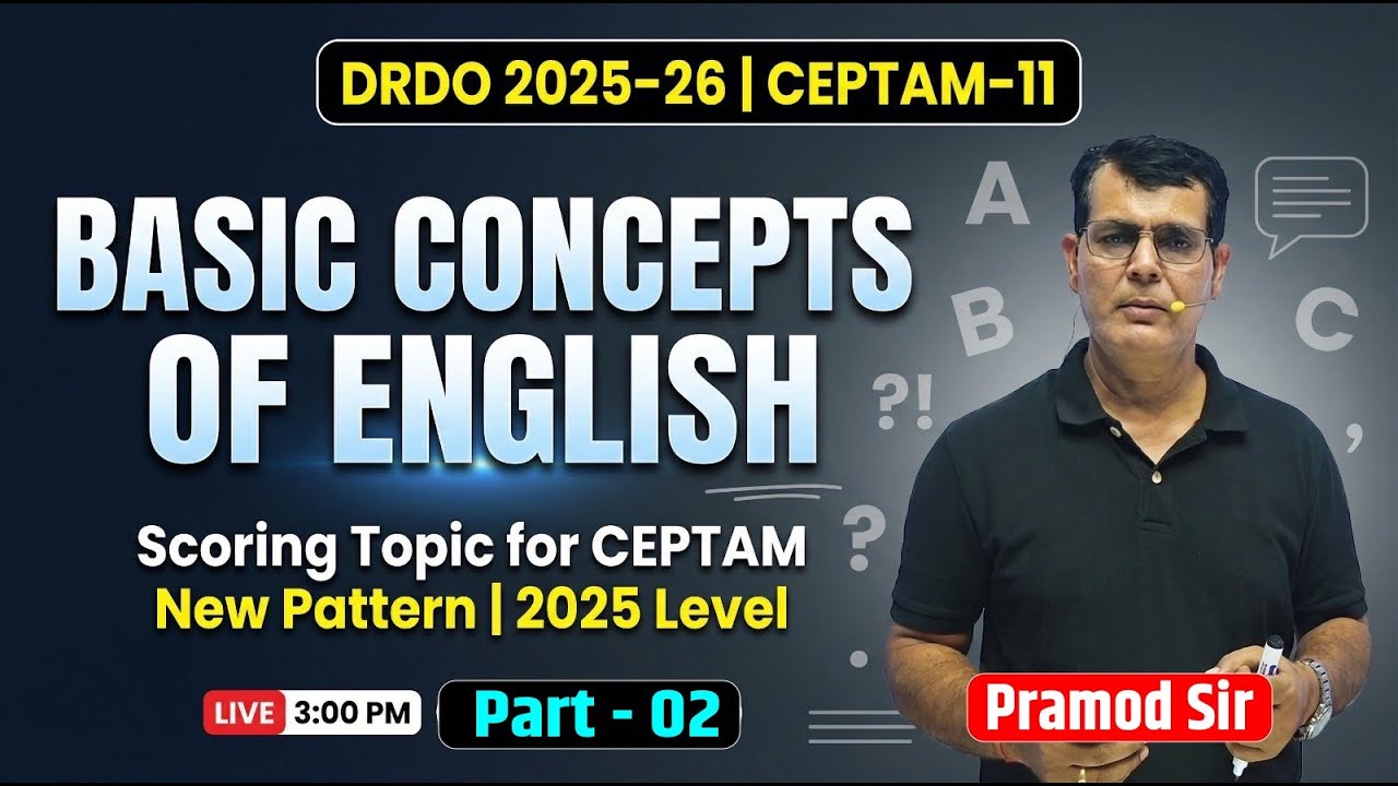 Complete English for DRDO CEPTAM 11 | Day 02 | Basic Concept of English | #drdoceptam11 #ceptam