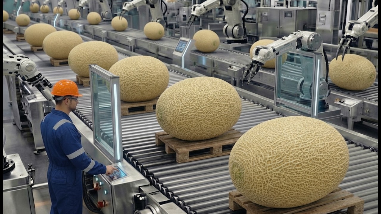 MILLIONS of Melons Per Day — The INSANE Speed of Modern Muskmelon Factory | Full Process