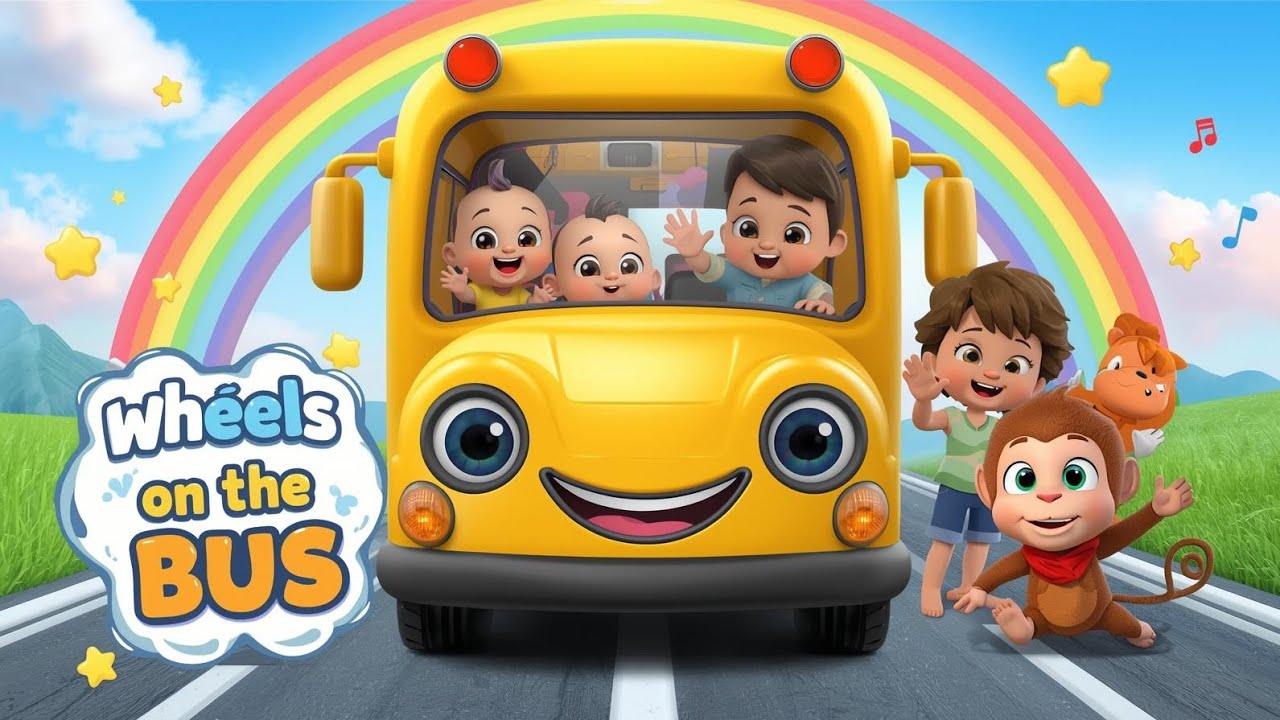 Песенка про колёса автобуса 🚌 | Детские песенки #детскиестишки @funanimation-0