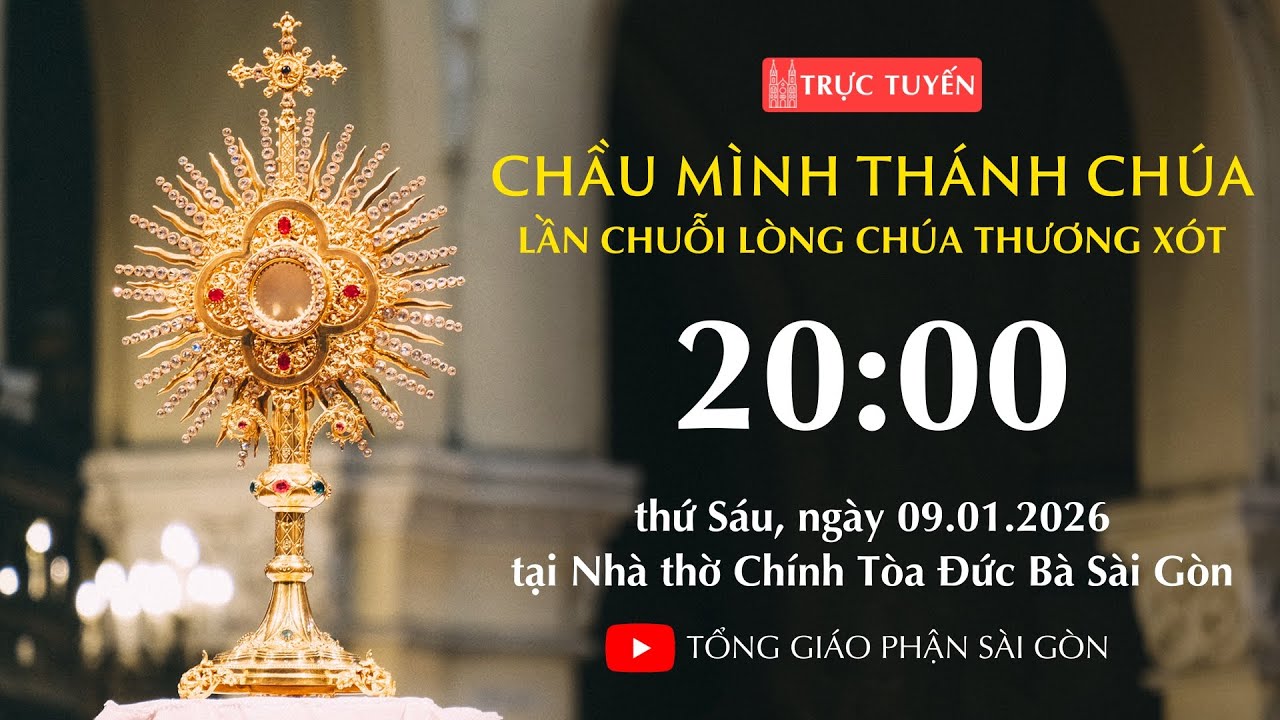 Chầu Thánh Thể 20:00 | Lần chuỗi Lòng Chúa Thương Xót ngày 9-1-2026 | Nhà thờ Đức Bà