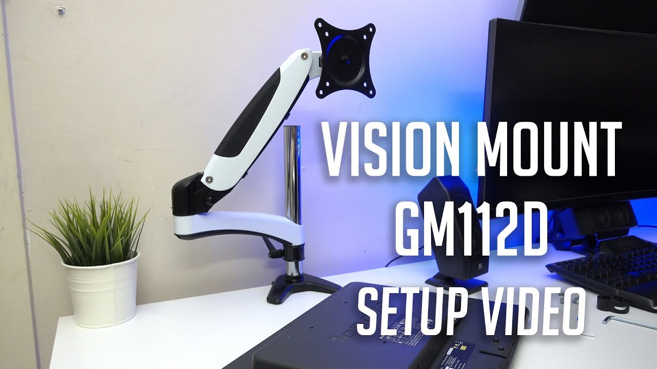 Gas Spring Monitor Arm - Vision Mount GM112D | Setup Video