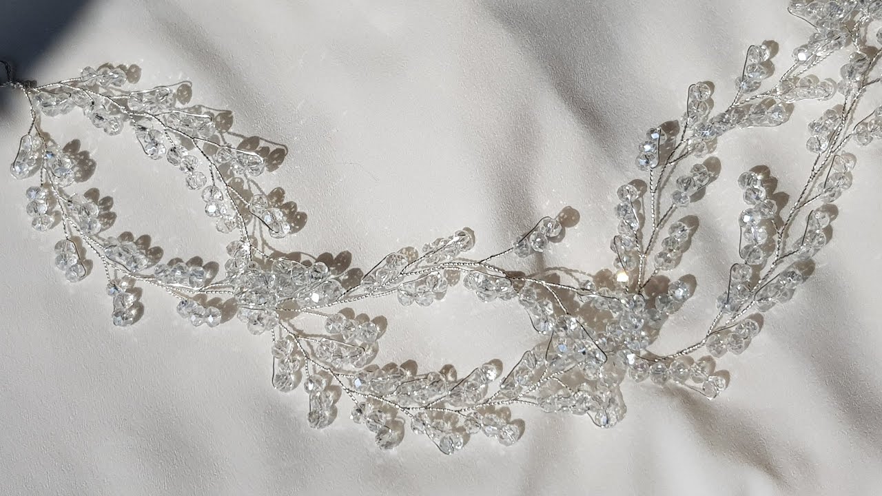 Kristal Boncuklarla Kolay Turban Aksesuarı Yapımı - DIY Beaded Bridal Headpiece