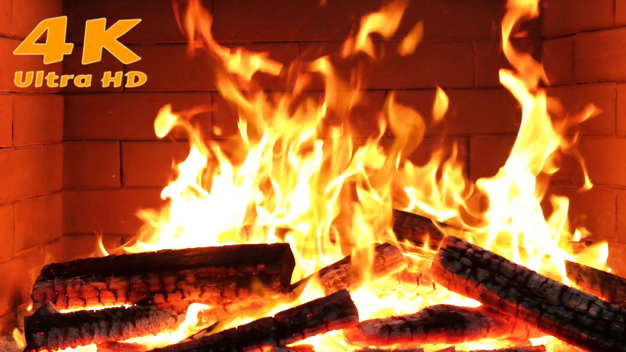 🔥 4K Fireplace for an outdoor camping atmosphere. Cozy bedroom ambience with fireplace and candles