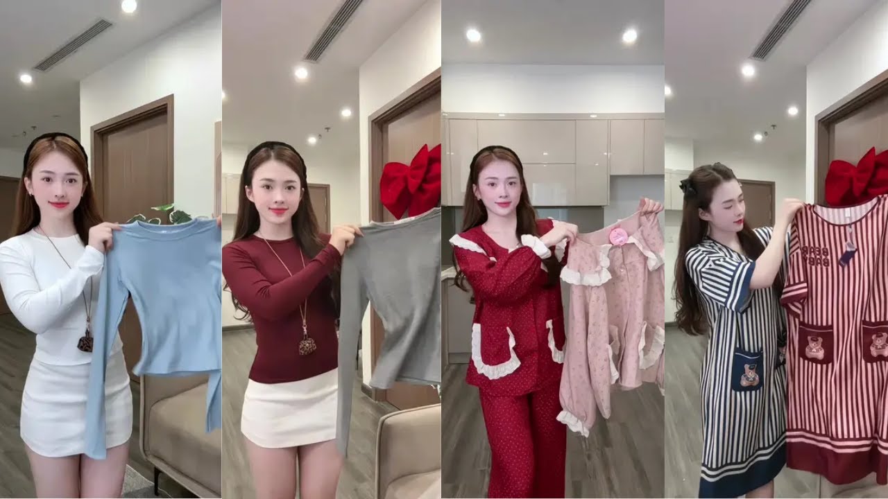 [SHOPEE HAUL] TỔNG HỢP ÁO THUN ÔM BODY, ÁO CROPTOP, VÁY LỤA, BỘ MẶC NHÀ XINH