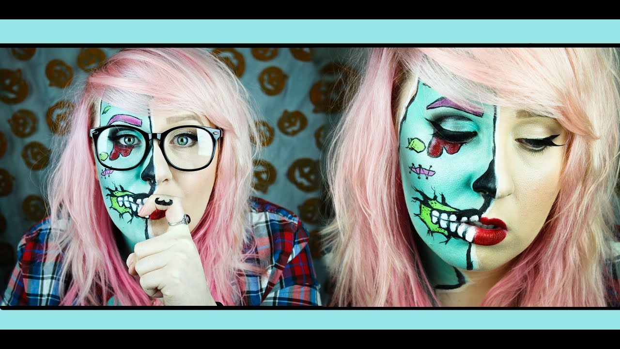 Hipster Zombie pop art makeup tutorial!