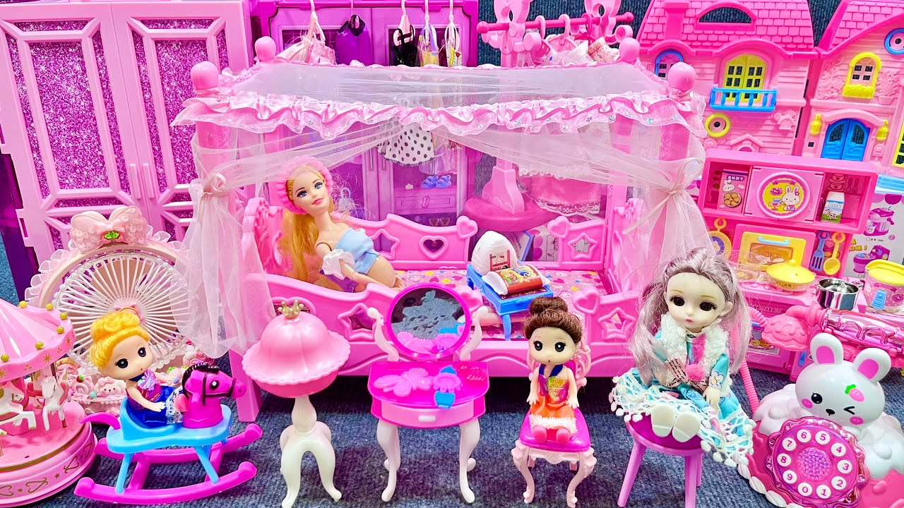 11 Minutes Satisfying with Unboxing Barbie Princess Pink Bedroom,Rock Bed Play Set Review Toys｜ASMR