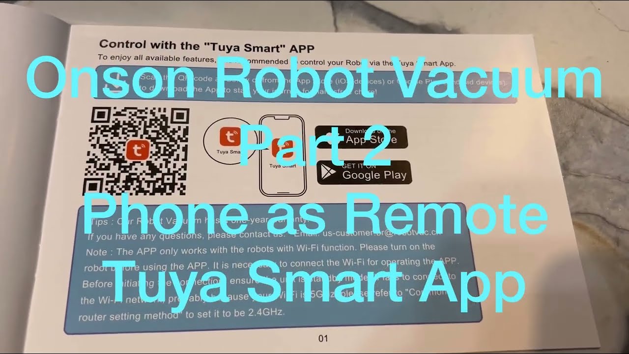 ONSON Robot Vacuum, Part 2 - Connect to Phone -TUYA Smart -Phone as Remote- Wi-Fi - Model BR151