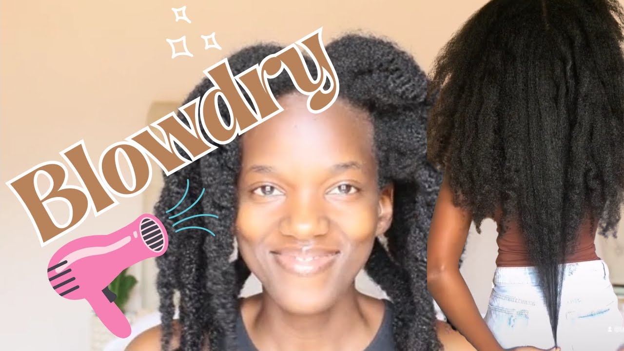 How I Safely Blowdry My long 4C Hair for Maximum Stretch & No Heat Damage
