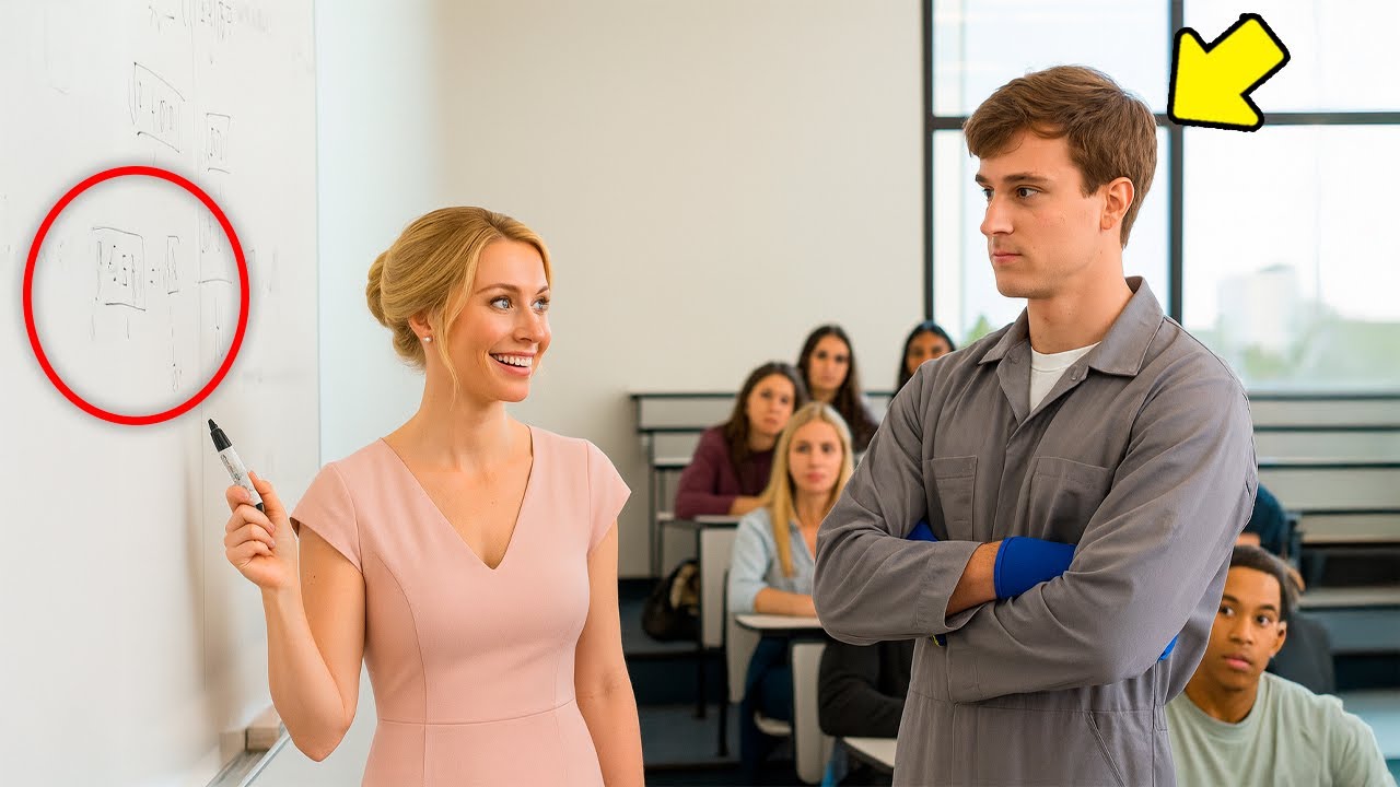 „Rozwiąż to równanie, a cię poślubię” — zaśmiał się profesor… Aż sprzątacz to zrobił…