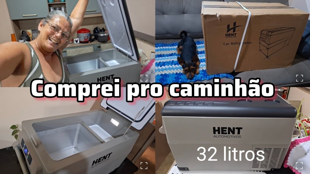 GELADEIRA  HENT 32 LITROS QUADRIVOLT PARA CAMINHÃO, CARRO, MOTHORME E CAMPING 