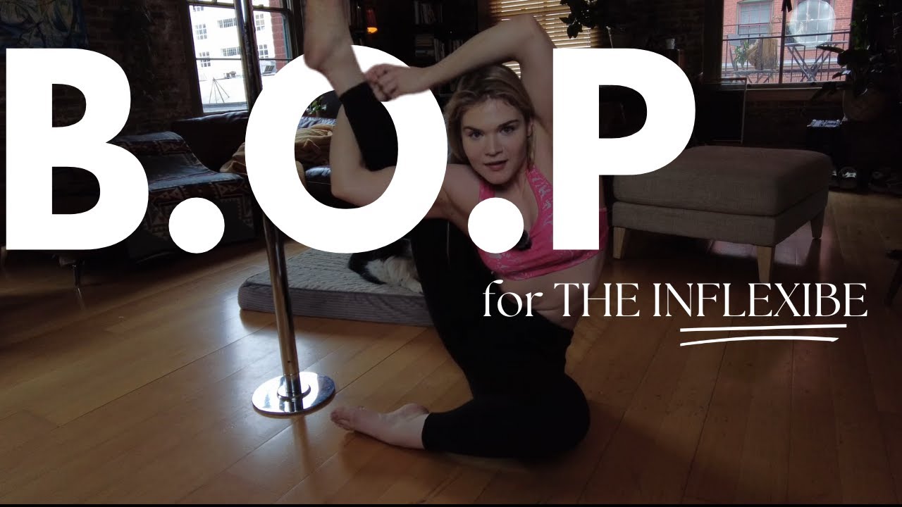 An inflexible pole dancer tries the BIRD OF PARADISE