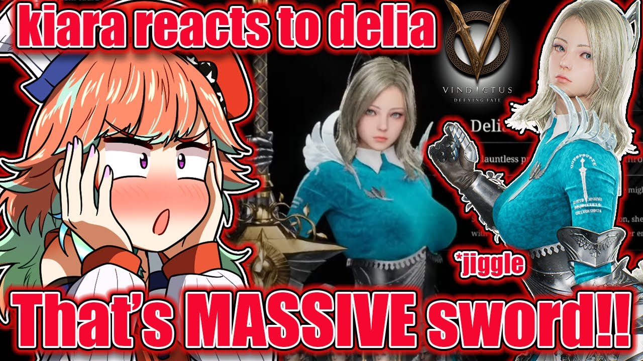 kiara reacts to Delia&rsquo;s Jiggle Physics in Vindictus: Defying Fate 【hololive en】