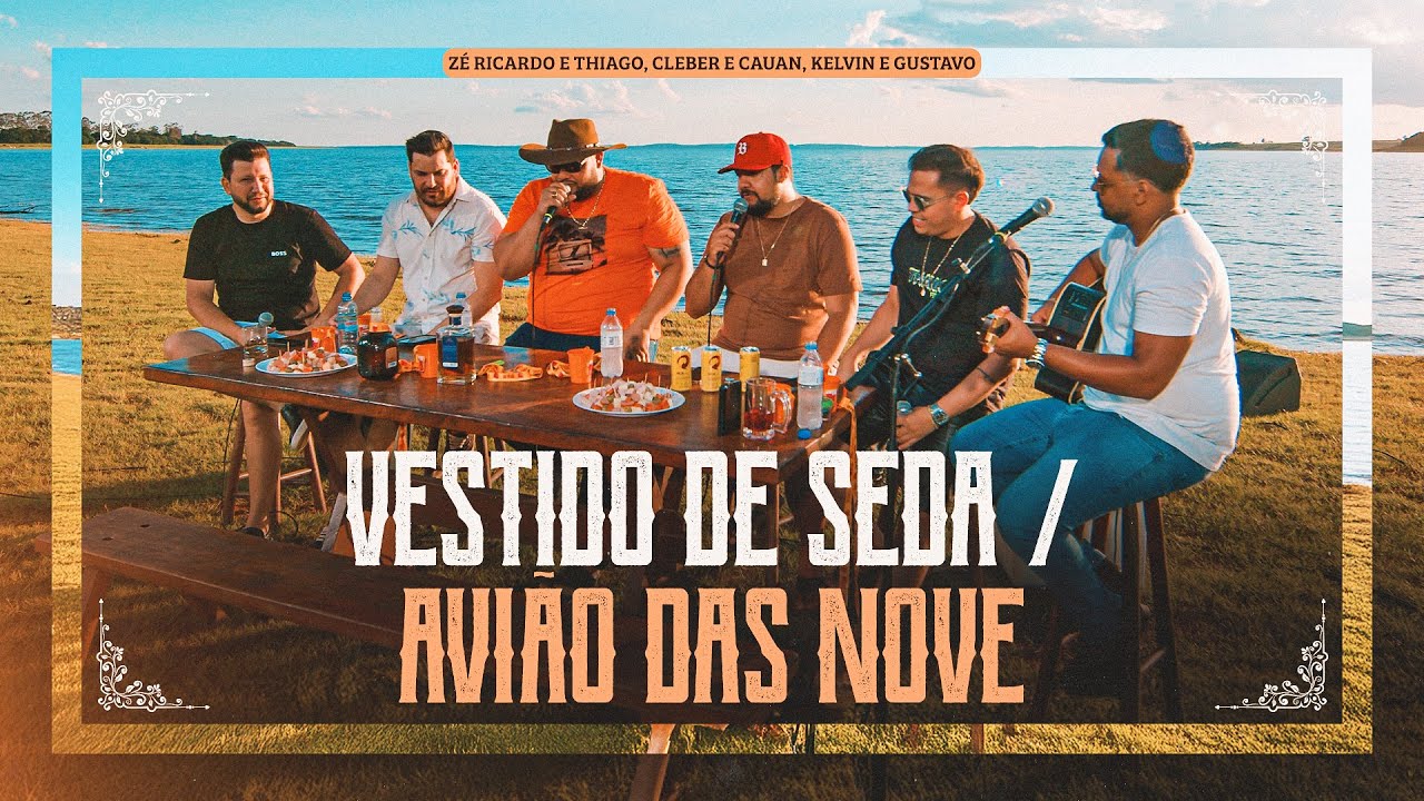 Z&eacute; Ricardo e Thiago, Cleber e Cauan, Kelvin e Gustavo - Vestido de seda - Avi&atilde;o das Nove