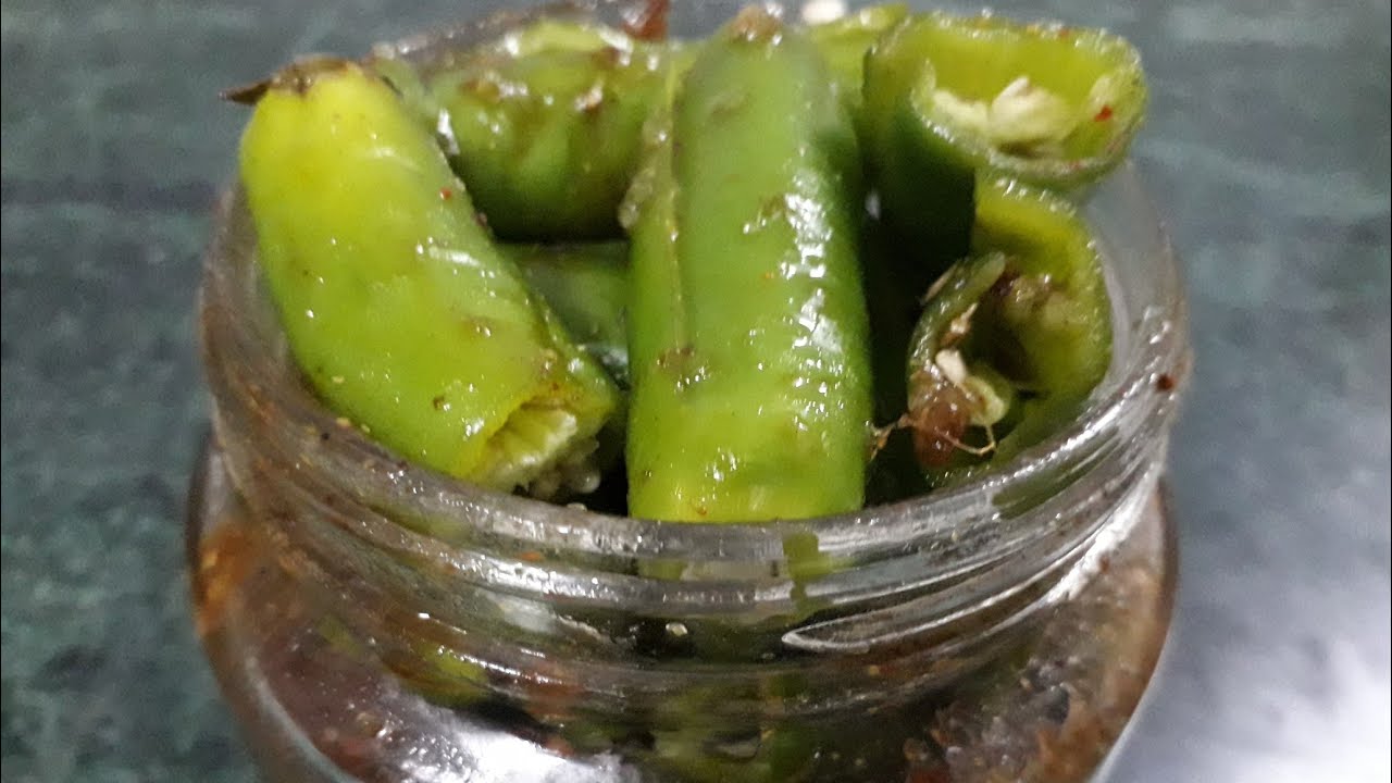 मोटी हरी मिर्च का खट्टा मीठा अचार 2 दिन में तैयार (बिना तेल)green chilli pickle