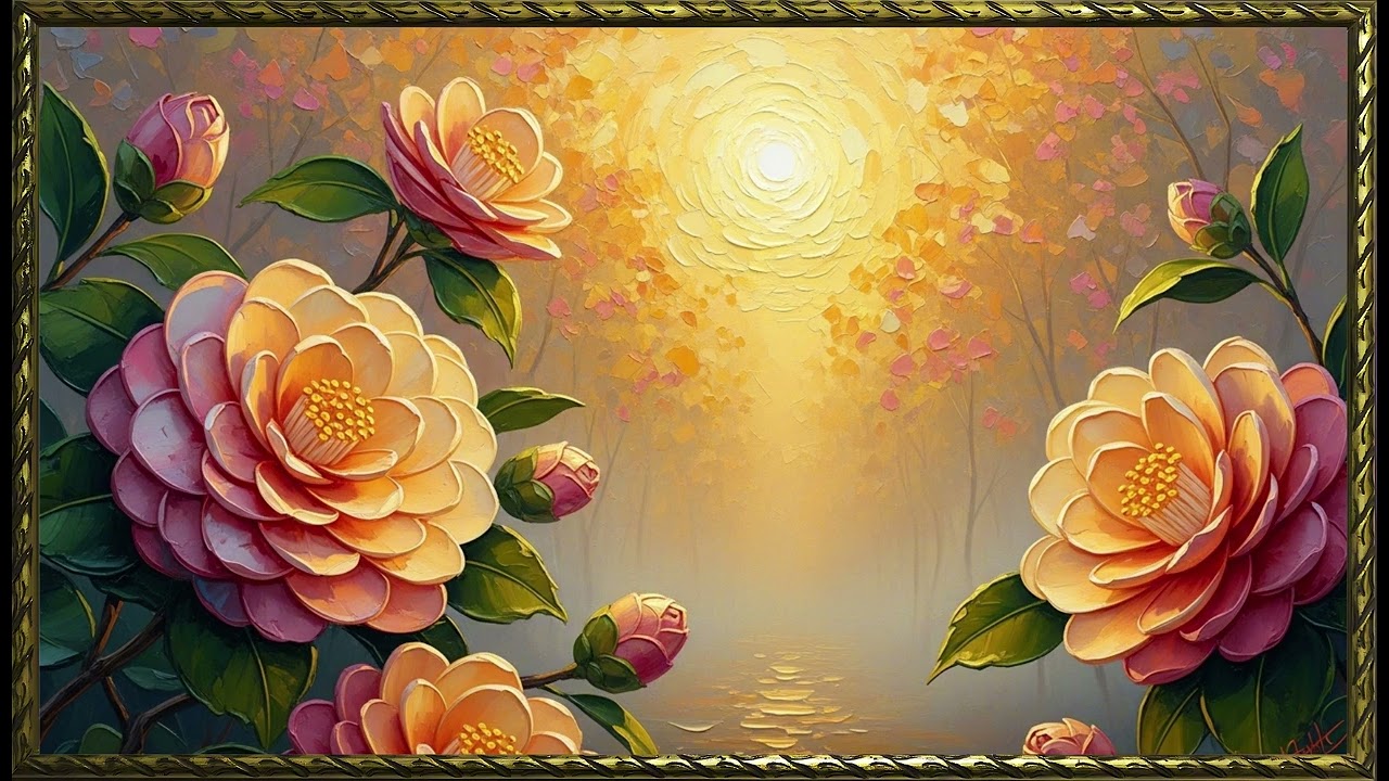 Soft Blossoms Beneath Quiet Skies| Dreamy Spring Floral Art for Frame TV | 4K Screensaver